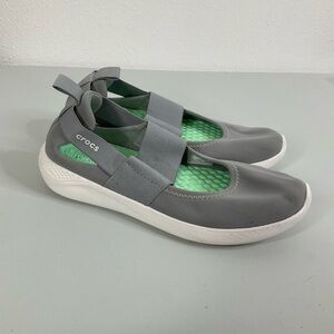 Crocs LiteRide Gray Mary Jane Shoes‎ Size 6